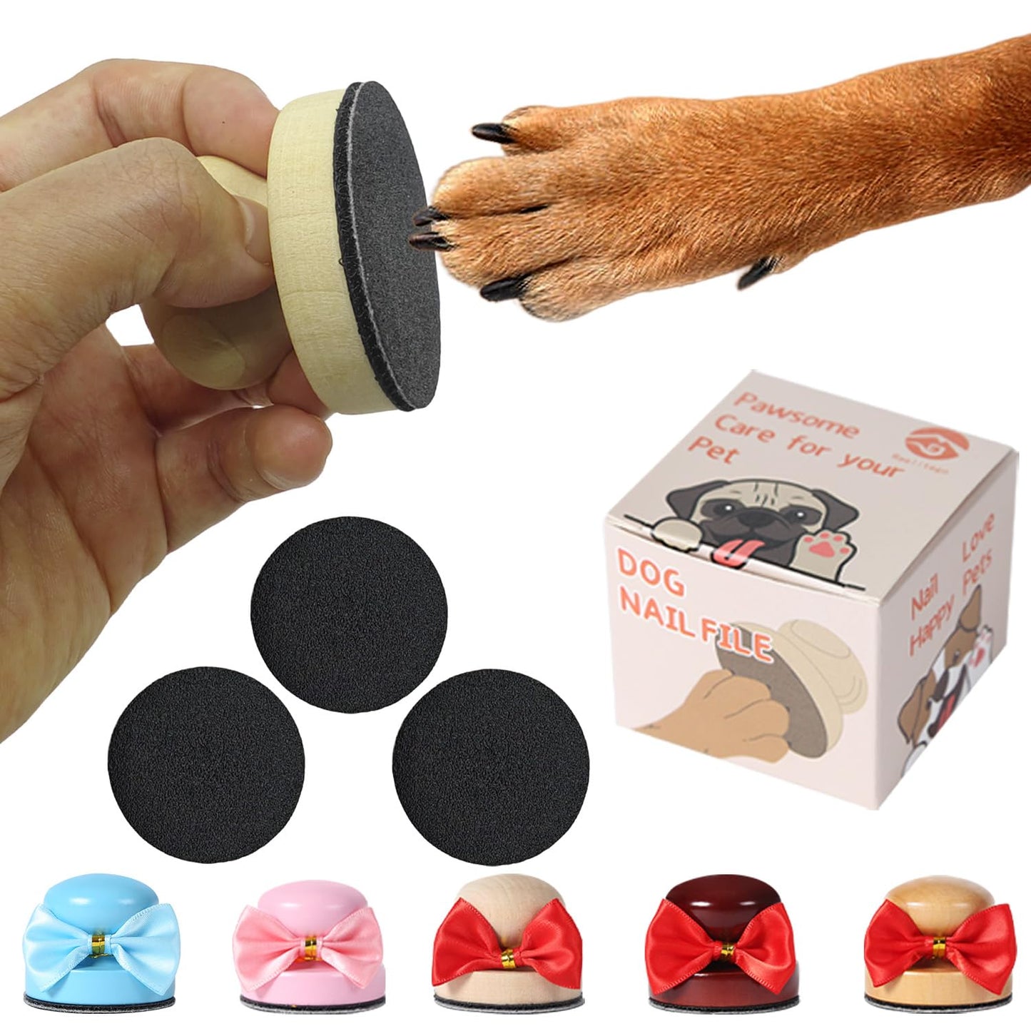 Dog Nail File Nail File for Dogs Dog Scratch Pad for Nails Dog Nail Scratch Board Pad Pet Nail Trimmer (Wooden)